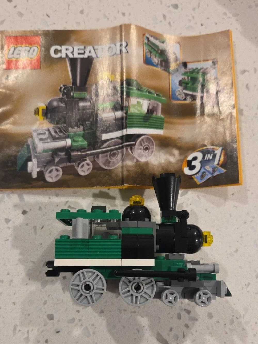 LEGO Creator Green and White 3-in-1 Sports Car & Train Set